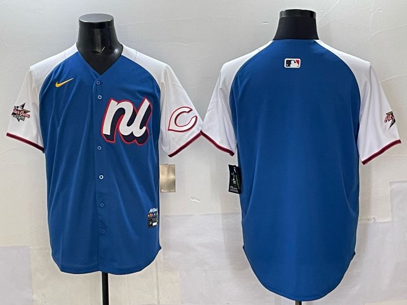 Men Cincinnati Reds Blank Blue white All star 2025 Nike MLB Jersey style 01